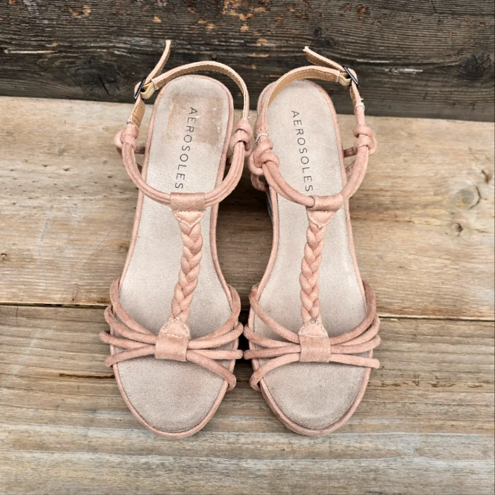 AEROSOLES Port Chester Coastal Boho Nautical Inspired Platform Wedge Sandal 9M